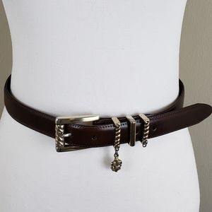 Brighton Brown Leather Belt w/ Silver Buckle